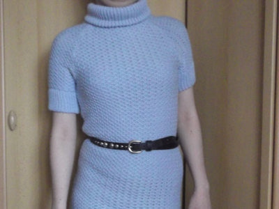 light blue knitted dress
